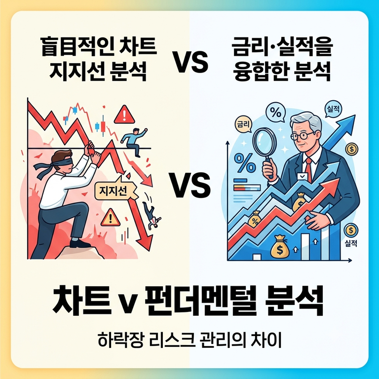 맹목적인 차트 지지선 분석 vs 금리·실적을 융합한 분석, 하락장 리스크 관리의 차이 8 chart